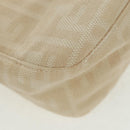 FENDI Zucca Canvas Mamma Baguette Shoulder Bag Beige Silver Auth 163656V-11