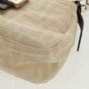 FENDI Zucca Canvas Mamma Baguette Shoulder Bag Beige Silver Auth 163656V-12