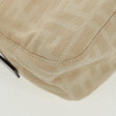 FENDI Zucca Canvas Mamma Baguette Shoulder Bag Beige Silver Auth 163656V-13