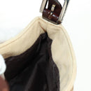FENDI Zucca Canvas Mamma Baguette Shoulder Bag Beige Silver Auth 163656V-22