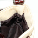 FENDI Zucca Canvas Mamma Baguette Shoulder Bag Beige Silver Auth 163656V-23