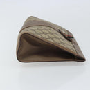 GUCCI GG Supreme Web Sherry Line Clutch Bag PVC Beige Gold 89 01 033 Auth 163659-4