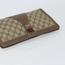 GUCCI GG Supreme Web Sherry Line Clutch Bag PVC Beige Gold 89 01 033 Auth 163659-6