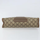 GUCCI GG Supreme Web Sherry Line Clutch Bag PVC Beige Gold 89 01 033 Auth 163659-7