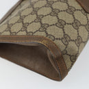 GUCCI GG Supreme Web Sherry Line Clutch Bag PVC Beige Gold 89 01 033 Auth 163659-9
