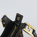 FENDI Zucca Canvas Shoulder Bag Black Brown Auth 163660-10