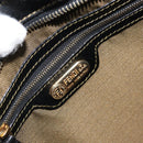 FENDI Zucca Canvas Shoulder Bag Black Brown Auth 163660-17