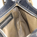 FENDI Zucca Canvas Shoulder Bag Black Brown Auth 163660-18