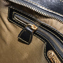 FENDI Zucca Canvas Shoulder Bag Black Brown Auth 163660-20