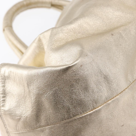 LOEWE Nappa Aire Anagram Hand Bag Leather Gold Auth 163661