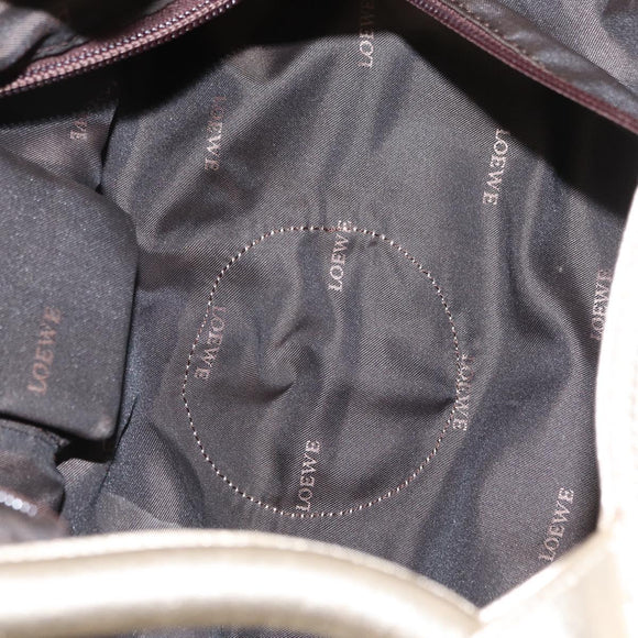 LOEWE Nappa Aire Anagram Hand Bag Leather Gold Auth 163661