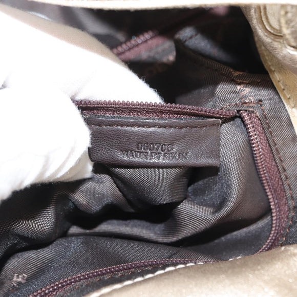 LOEWE Nappa Aire Anagram Hand Bag Leather Gold Auth 163661