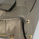 LOEWE Anagram Amazona 36 Hand Bag Leather Gold Auth 163663-14