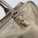 LOEWE Anagram Amazona 36 Hand Bag Leather Gold Auth 163663-17