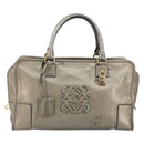 LOEWE Anagram Amazona 36 Hand Bag Leather Gold Auth 163663-13