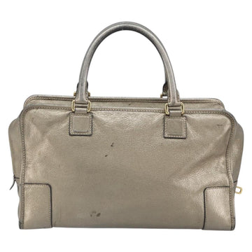 LOEWE Anagram Amazona 36 Hand Bag Leather Gold Auth 163663 - 0