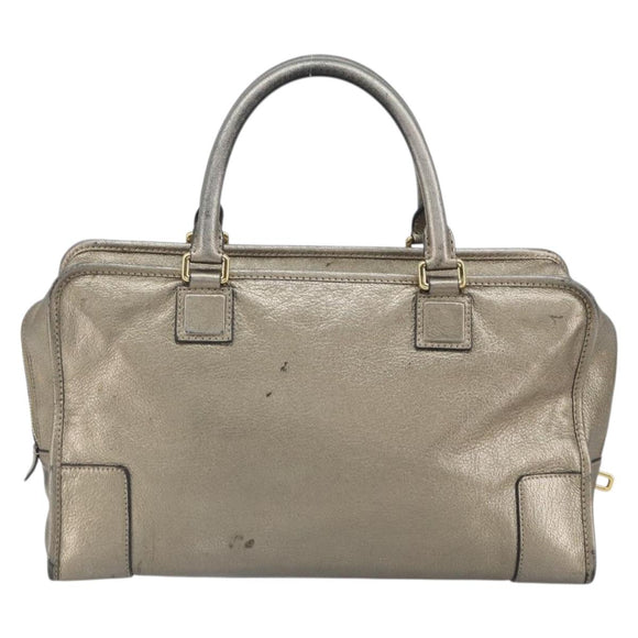 LOEWE Anagram Amazona 36 Hand Bag Leather Gold Auth 163663