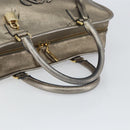 LOEWE Anagram Amazona 36 Hand Bag Leather Gold Auth 163663-7
