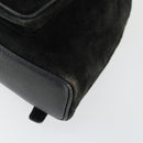 GUCCI Bamboo Backpack Suede Black Gold 003 2058 0030 Auth 163664-16