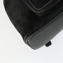 GUCCI Bamboo Backpack Suede Black Gold 003 2058 0030 Auth 163664-17