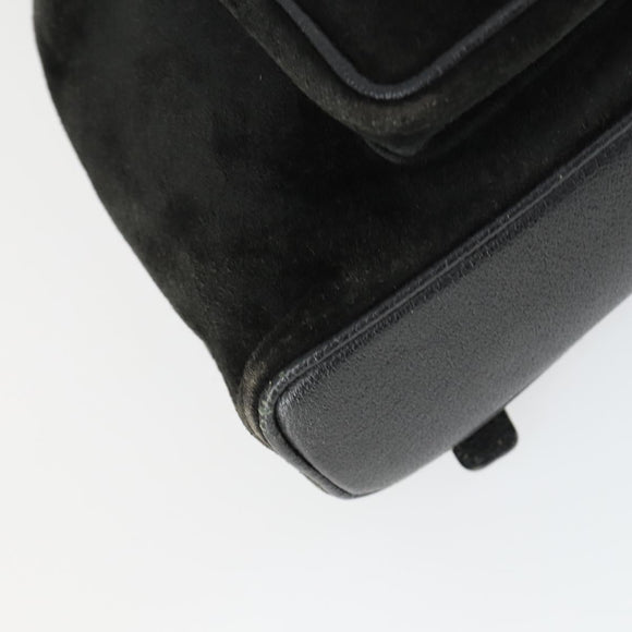 GUCCI Bamboo Backpack Suede Black Gold 003 2058 0030 Auth 163664