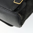 GUCCI Bamboo Backpack Suede Black Gold 003 2058 0030 Auth 163664-18