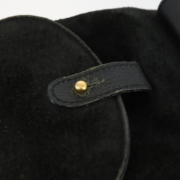 GUCCI Bamboo Backpack Suede Black Gold 003 2058 0030 Auth 163664