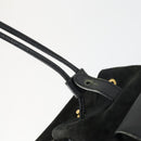 GUCCI Bamboo Backpack Suede Black Gold 003 2058 0030 Auth 163664-20