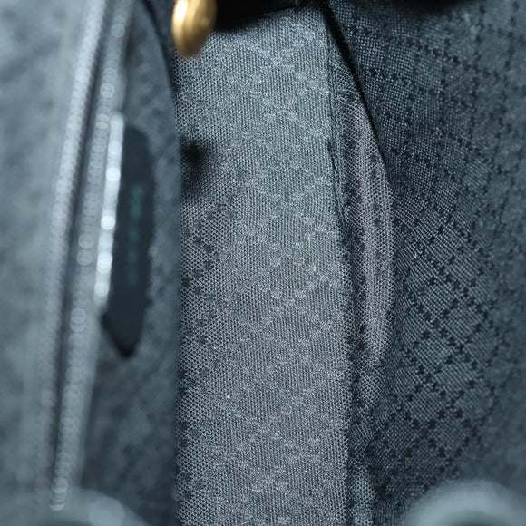 GUCCI Bamboo Backpack Suede Black Gold 003 2058 0030 Auth 163664