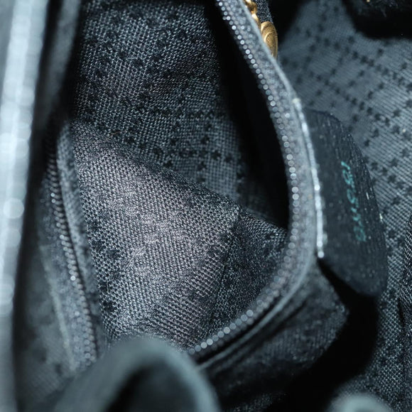 GUCCI Bamboo Backpack Suede Black Gold 003 2058 0030 Auth 163664