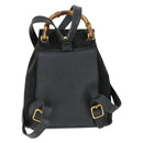 GUCCI Bamboo Backpack Suede Black Gold 003 2058 0030 Auth 163664-2