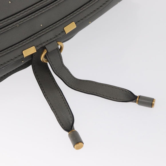 Chloe Mercy Hand Bag Leather Gray Gold Auth 163667