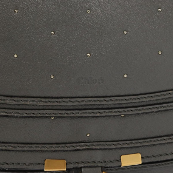 Chloe Mercy Hand Bag Leather Gray Gold Auth 163667