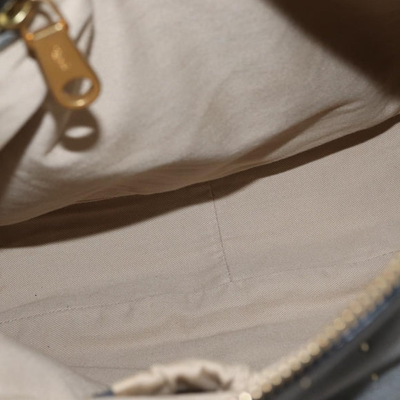 Chloe Mercy Hand Bag Leather Gray Gold Auth 163667