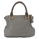 Chloe Mercy Hand Bag Leather Gray Gold Auth 163667-2