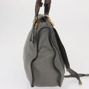 Chloe Mercy Hand Bag Leather Gray Gold Auth 163667-4