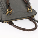 Chloe Mercy Hand Bag Leather Gray Gold Auth 163667-6