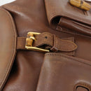 GUCCI Bamboo Backpack Leather Brown Gold 003 2058 0016 Auth 163668-19