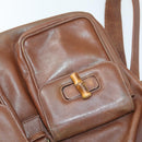 GUCCI Bamboo Backpack Leather Brown Gold 003 2058 0016 Auth 163668-26