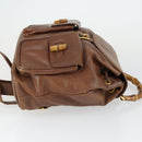 GUCCI Bamboo Backpack Leather Brown Gold 003 2058 0016 Auth 163668-3