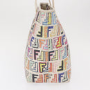 FENDI Zucca Canvas Tote Bag PVC Multicolor Gold Auth 163671-5