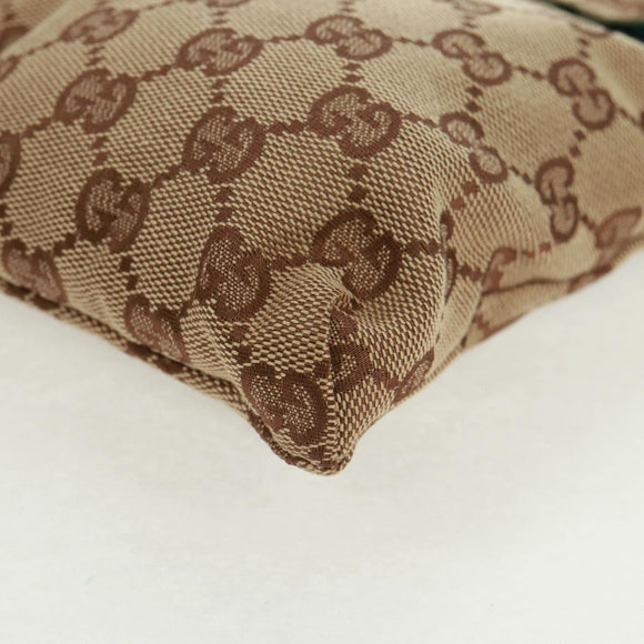 GUCCI GG Canvas Sherry Line Waist bag Beige Silver 28566 Auth 163674