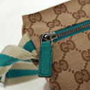 GUCCI GG Canvas Sherry Line Waist bag Beige Silver 28566 Auth 163674-15