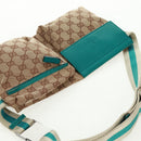 GUCCI GG Canvas Sherry Line Waist bag Beige Silver 28566 Auth 163674-6