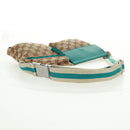 GUCCI GG Canvas Sherry Line Waist bag Beige Silver 28566 Auth 163674-7