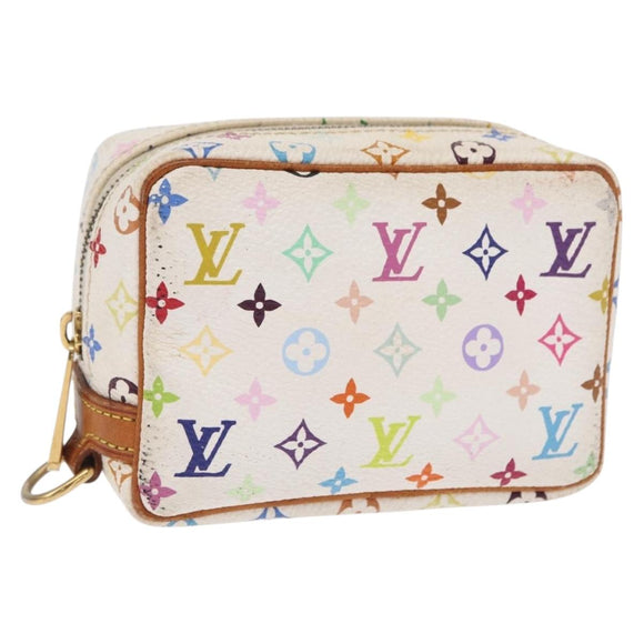 LOUIS VUITTON Monogram Multicolor Trousse Wapity Pouch White M58034 Auth 163705