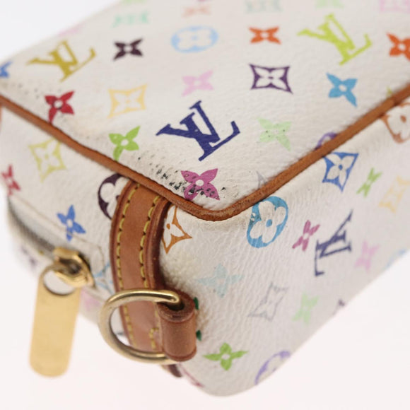 LOUIS VUITTON Monogram Multicolor Trousse Wapity Pouch White M58034 Auth 163705