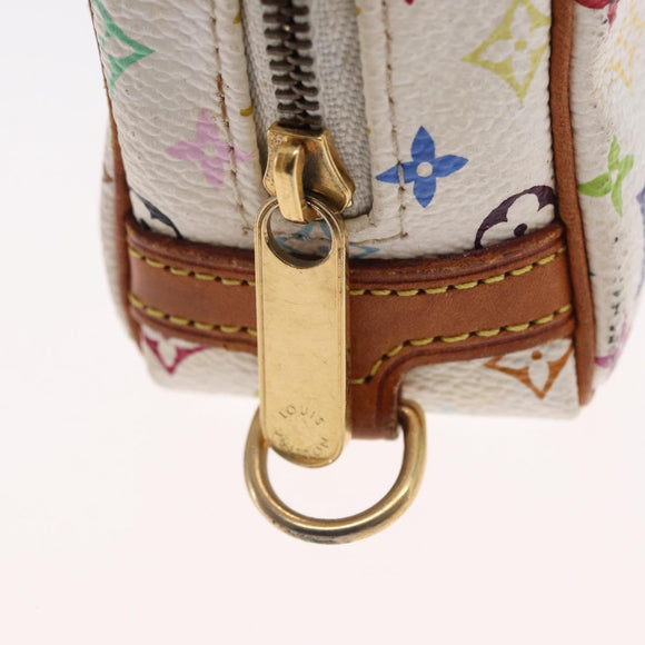 LOUIS VUITTON Monogram Multicolor Trousse Wapity Pouch White M58034 Auth 163705