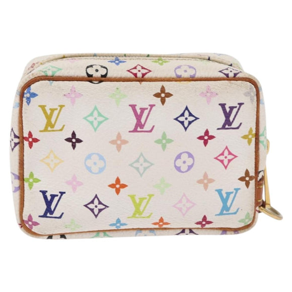 LOUIS VUITTON Monogram Multicolor Trousse Wapity Pouch White M58034 Auth 163705