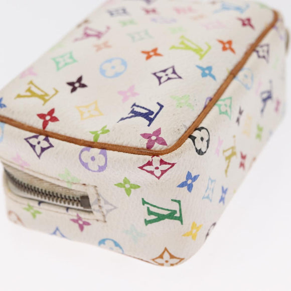 LOUIS VUITTON Monogram Multicolor Trousse Wapity Pouch White M58034 Auth 163705